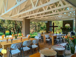 Lady Chatterleys Garden Hall at Andante Lodge in Pretoria
