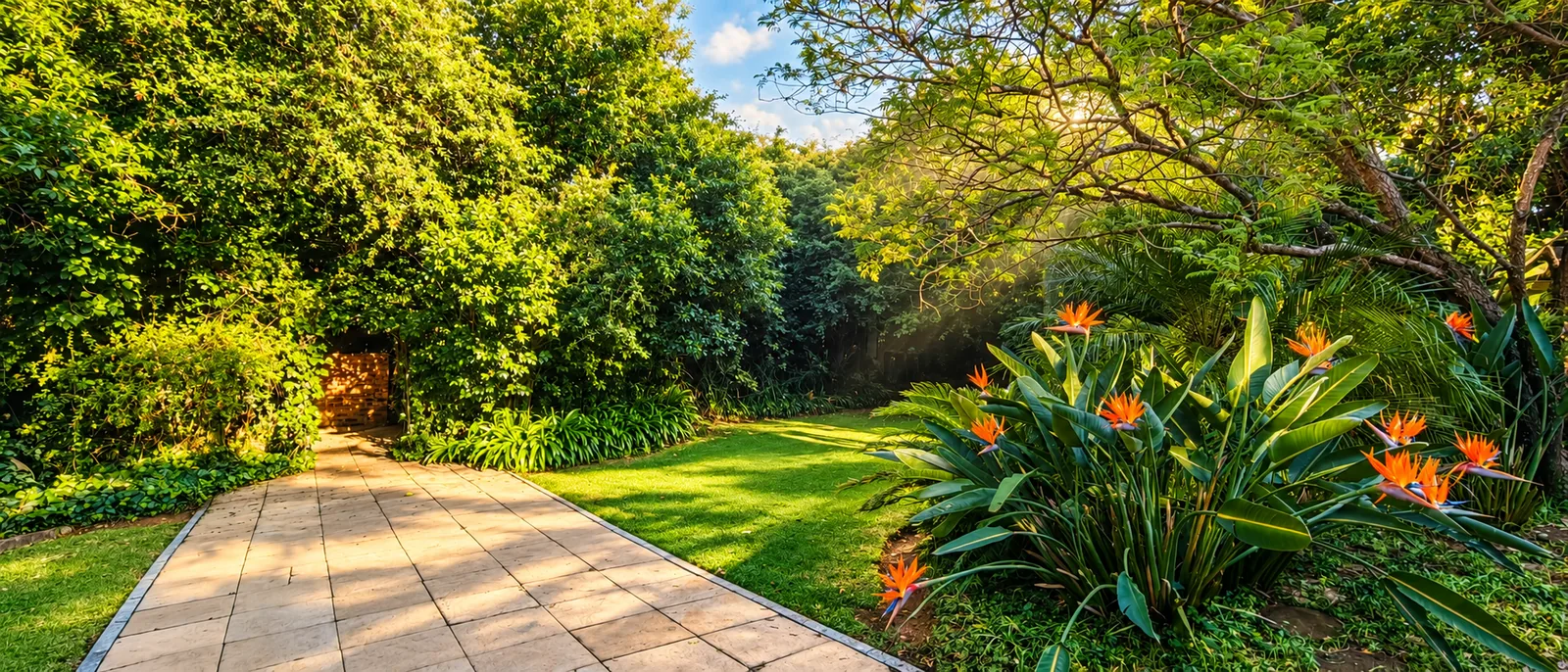 andante-lodge-garden-lush-garden-strelitzia-path
